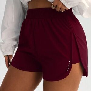 Women's Burgundy Athletic Shorts